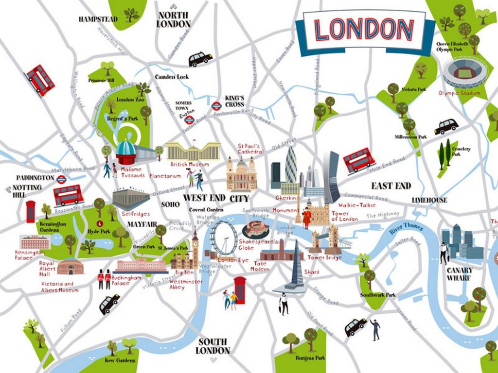 Carte touristique de Londres