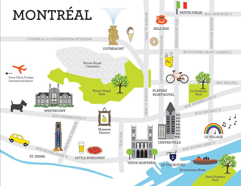 montreal travel map