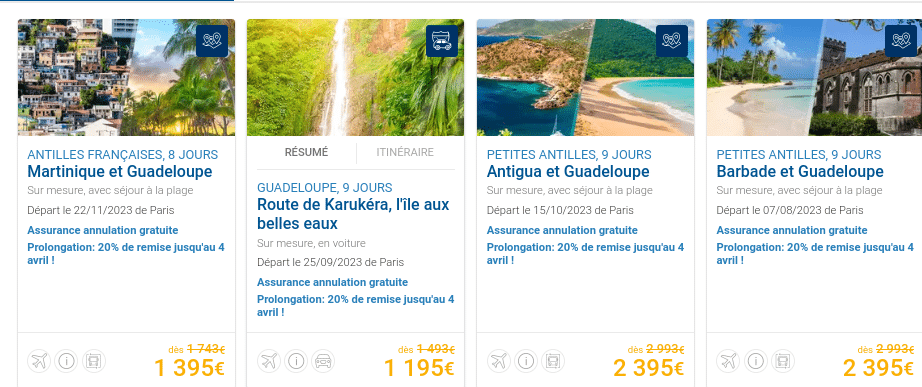Voyage sur mesure Guadeloupe de 9 à 10 jours à moins de 2000 euros